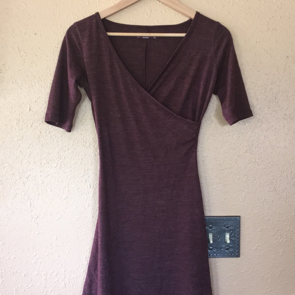 Prana XS Women’s Wrap Dress Burgundy/Maroon